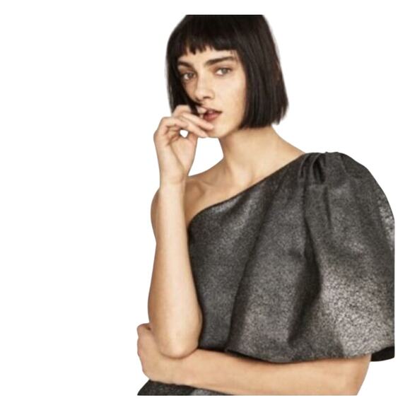 Zara Tops - Zara Women's Shimmer Asymmetric Top Size XS Holiday Blouse